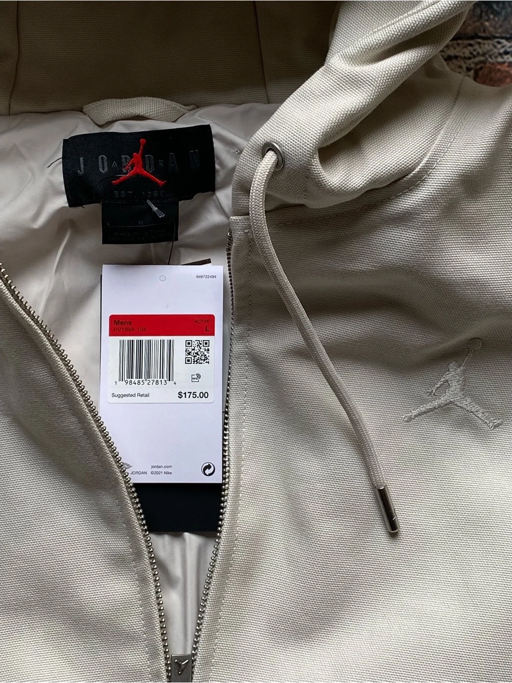 MSRP$175 (NEW) NIKE Flight Draft Jacket Light Orewood  Mens Lg - Loose Fit